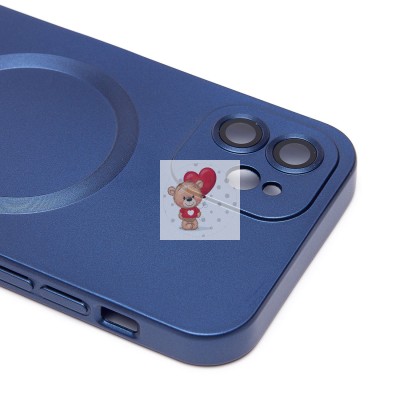 Чехол-накладка для Apple iPhone 12 (темно-синий) - SM020 Matte SafeMag