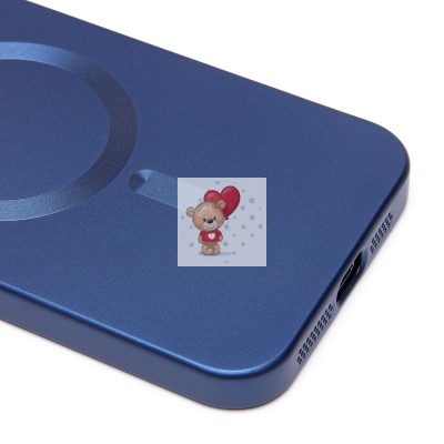 Чехол-накладка для Apple iPhone 15 Pro Max (темно-синий) - SM020 Matte SafeMag