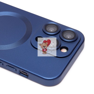 Чехол-накладка для Apple iPhone 15 Pro (темно-синий) - SM020 Matte SafeMag