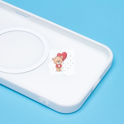 Чехол-накладка для Apple iPhone 15 (белый) - SM020 Matte SafeMag