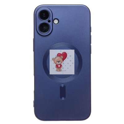 Чехол-накладка для Apple iPhone 16 Plus (темно-синий) - SM020 Matte SafeMag