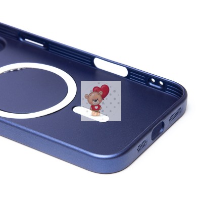 Чехол-накладка для Apple iPhone 16 Plus (темно-синий) - SM020 Matte SafeMag