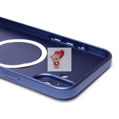 Чехол-накладка для Apple iPhone 16 Plus (темно-синий) - SM020 Matte SafeMag