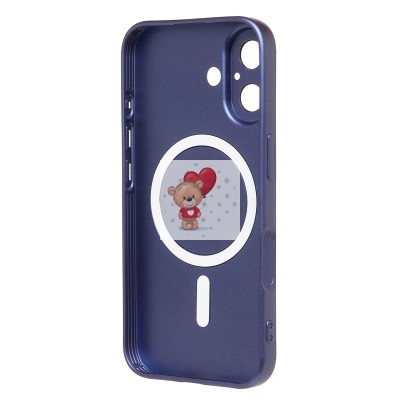Чехол-накладка для Apple iPhone 16 (темно-синий) - SM020 Matte SafeMag