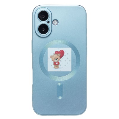 Чехол-накладка для Apple iPhone 16 (голубой) - SM020 Matte SafeMag