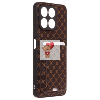 Чехол-накладка для Honor X8a (кофейный) - SM022 c картхолдером