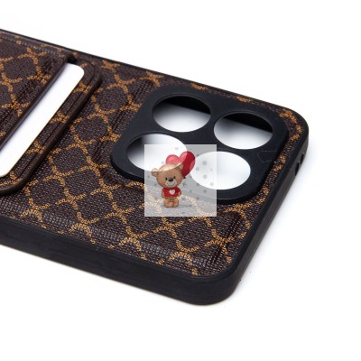 Чехол-накладка для Honor X8a (кофейный) - SM022 c картхолдером