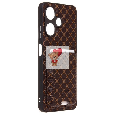 Чехол-накладка для Infinix Hot 30i (кофейный) - SM022 c картхолдером Чехол-накладка для Infinix Hot 30i (кофейный) - SM022 c картхолдером