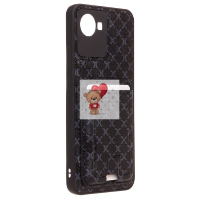 Чехол-накладка для Realme C30 (черный) - SM022 c картхолдером