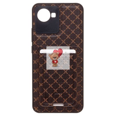 Чехол-накладка для Realme C30 (кофейный) - SM022 c картхолдером