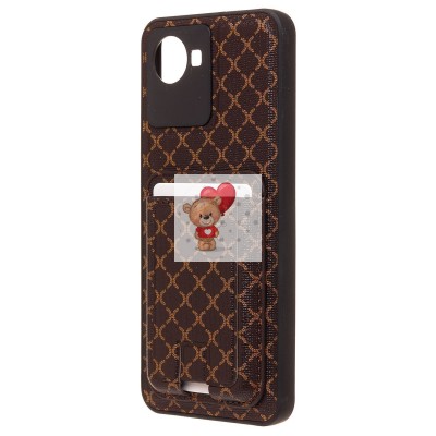 Чехол-накладка для Realme C30 (кофейный) - SM022 c картхолдером Чехол-накладка для Realme C30 (кофейный) - SM022 c картхолдером