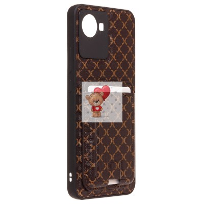 Чехол-накладка для Realme C30 (кофейный) - SM022 c картхолдером Чехол-накладка для Realme C30 (кофейный) - SM022 c картхолдером