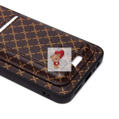 Чехол-накладка для Realme C30 (кофейный) - SM022 c картхолдером Чехол-накладка для Realme C30 (кофейный) - SM022 c картхолдером