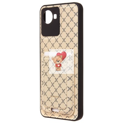 Чехол-накладка для Realme C30 (белый) - SM022 c картхолдером