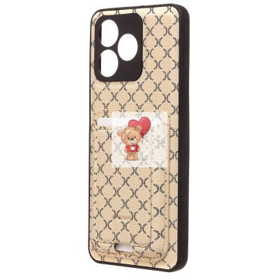 Чехол-накладка для REalme Note 50 (белый) - SM022 c картхолдером