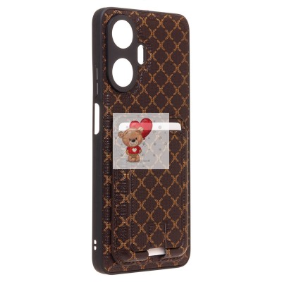 Чехол-накладка для Realme C55 (кофейный) - SM022 c картхолдером