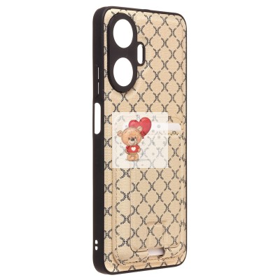 Чехол-накладка для Realme C55 (белый) - SM022 c картхолдером