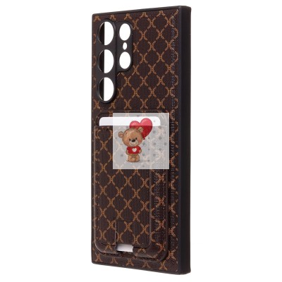 Чехол-накладка для Samsung Galaxy S23 Ultra (кофейный) - SM022 c картхолдером