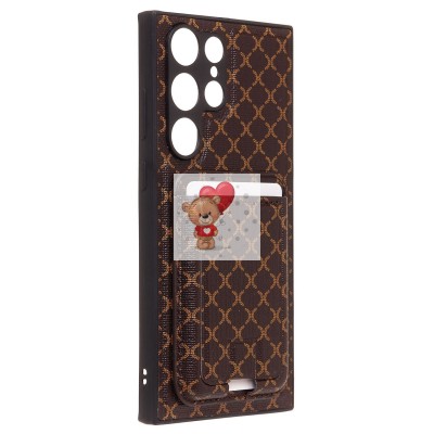 Чехол-накладка для Samsung Galaxy S23 Ultra (кофейный) - SM022 c картхолдером