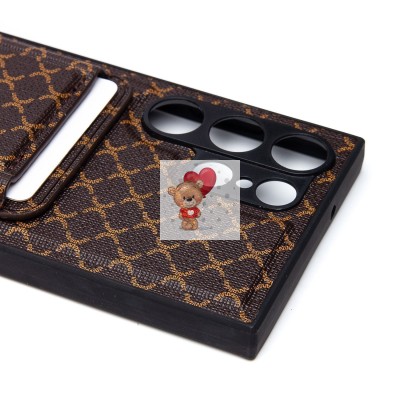 Чехол-накладка для Samsung Galaxy S23 Ultra (кофейный) - SM022 c картхолдером