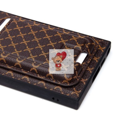 Чехол-накладка для Samsung Galaxy S23 Ultra (кофейный) - SM022 c картхолдером