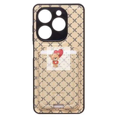 Чехол-накладка для Tecno Pop 8 (белый) - SM022 c картхолдером Чехол-накладка для Tecno Pop 8 (белый) - SM022 c картхолдером