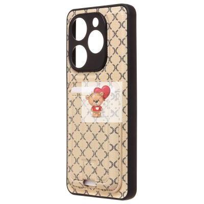 Чехол-накладка для Tecno Pop 8 (белый) - SM022 c картхолдером