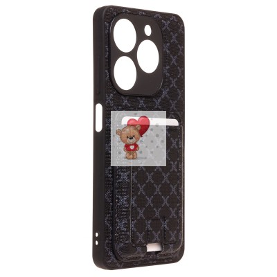 Чехол-накладка для Tecno Spark 20/Spark 20C (черный) - SM022 c картхолдером Чехол-накладка для Tecno Spark 20/Spark 20C (черный) - SM022 c картхолдером