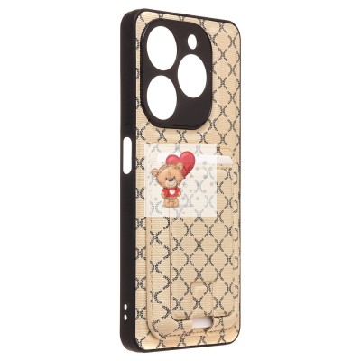 Чехол-накладка для Tecno Spark 20/Spark 20C (белый) - SM022 c картхолдером Чехол-накладка для Tecno Spark 20/Spark 20C (белый) - SM022 c картхолдером