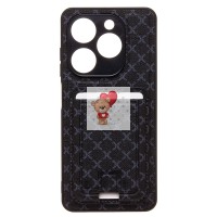 Чехол-накладка для Tecno Spark Go 2024 (черный) - SM022 c картхолдером