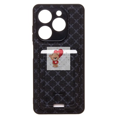 Чехол-накладка для Tecno Spark Go 2024 (черный) - SM022 c картхолдером