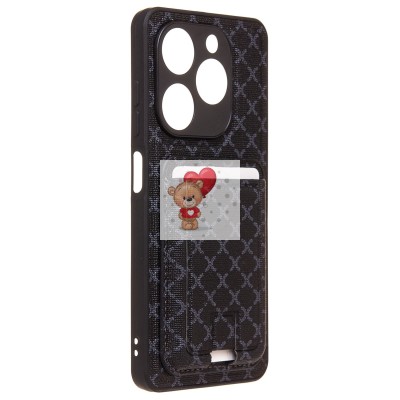 Чехол-накладка для Tecno Spark Go 2024 (черный) - SM022 c картхолдером