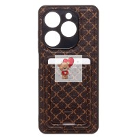 Чехол-накладка для Tecno Spark Go 2024 (кофейный) - SM022 c картхолдером