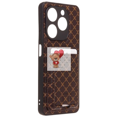 Чехол-накладка для Tecno Spark Go 2024 (кофейный) - SM022 c картхолдером