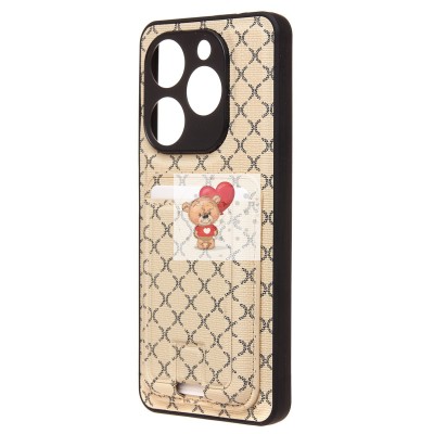 Чехол-накладка для Tecno Spark Go 2024 (белый) - SM022 c картхолдером