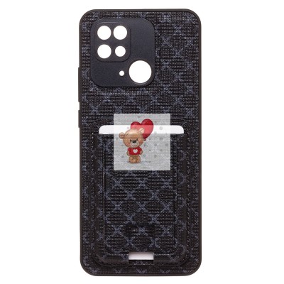 Чехол-накладка для Xiaomi Redmi 10C (черный) - SM022 c картхолдером