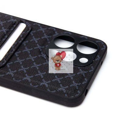 Чехол-накладка для Xiaomi Redmi 12 4G (черный) - SM022 c картхолдером