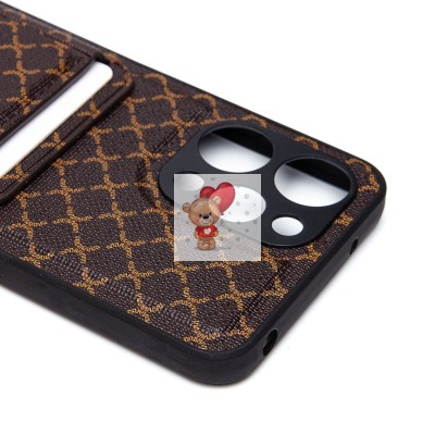 Чехол-накладка для Xiaomi Redmi 12 4G (кофейный) - SM022 c картхолдером