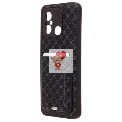 Чехол-накладка для Xiaomi Redmi 12C (черный) - SM022 c картхолдером