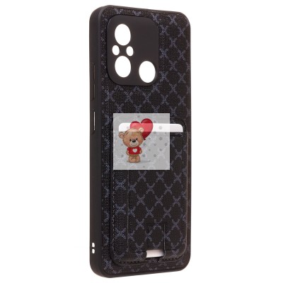 Чехол-накладка для Xiaomi Redmi 12C (черный) - SM022 c картхолдером