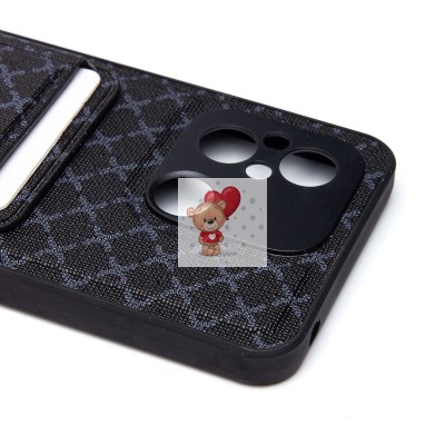 Чехол-накладка для Xiaomi Redmi 12C (черный) - SM022 c картхолдером