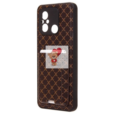 Чехол-накладка для Xiaomi Redmi 12C (кофейный) - SM022 c картхолдером