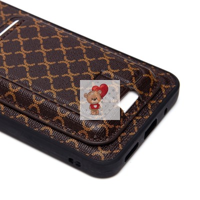 Чехол-накладка для Xiaomi Redmi 12C (кофейный) - SM022 c картхолдером