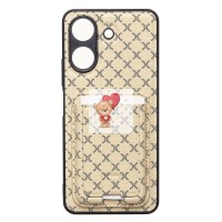 Чехол-накладка для Xiaomi Poco C65 (белый) - SM022 c картхолдером