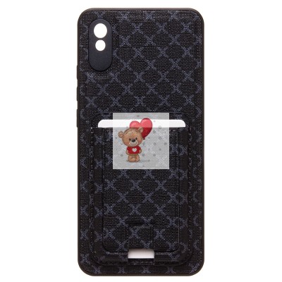 Чехол-накладка для Xiaomi Redmi 9A (черный) - SM022 c картхолдером