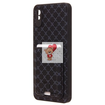 Чехол-накладка для Xiaomi Redmi 9A (черный) - SM022 c картхолдером