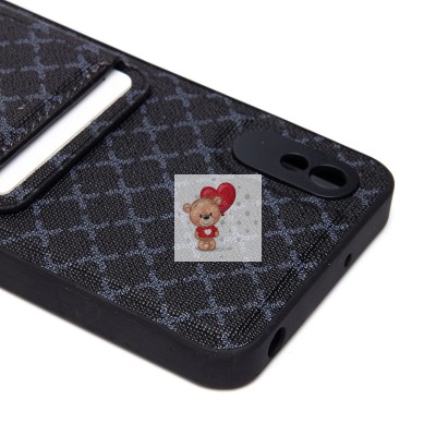 Чехол-накладка для Xiaomi Redmi 9A (черный) - SM022 c картхолдером