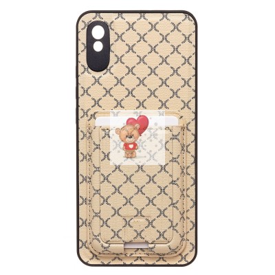 Чехол-накладка для Xiaomi Redmi 9A (белый) - SM022 c картхолдером