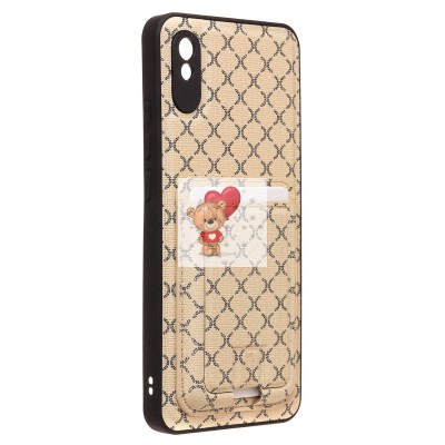 Чехол-накладка для Xiaomi Redmi 9A (белый) - SM022 c картхолдером