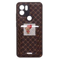 Чехол-накладка для Xiaomi Poco C50 (кофейный) - SM022 c картхолдером